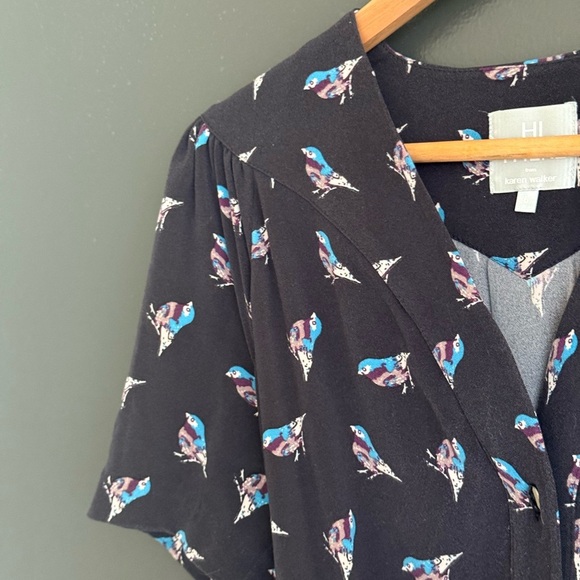 Karen Walker HI THERE (Anthropologie) size 6 EUC Dress with Blue Floral Design - Picture 6 of 14